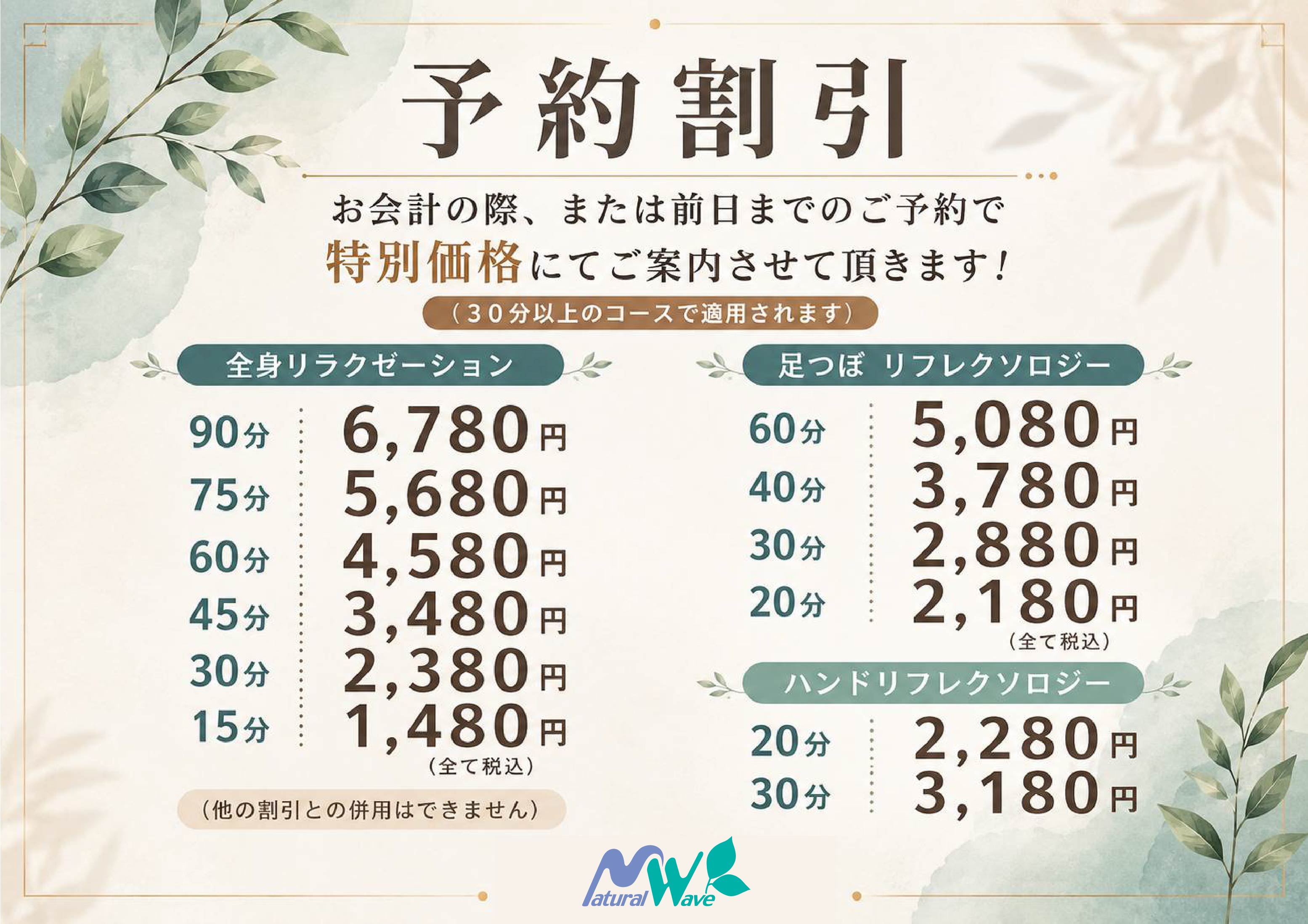 ナチュラルウェーブ イオンタウン塩釜店　クーポン